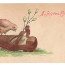 Chick and Shoe Vintage Easter Postcard