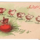 Chicks Red Egg Vintage Easter Postcard