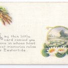 Water Lilies Cattails Vintage Easter Postcard