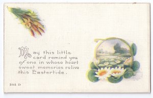 Water Lilies Cattails Vintage Easter Postcard