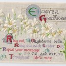 Lilies Embossed Silver Gilt Vintage Easter Postcard 1912