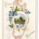 Horseshoe landscape Embossed Vintage Easter Postcard 1910