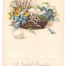 Basket of eggs and Flowers Embossed Vintage Easter Postcard Basket of eggs and Flowers Embossed Vintage Easter Postcard