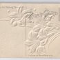 Lilies Airbrushed Embossed Vintage Easter Postcard