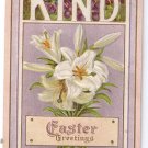 Lilies Embossed Vintage Easter Postcard