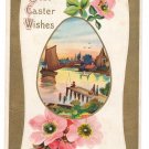 Sailboat Fishing Dock Vintage Easter Postcard 1909