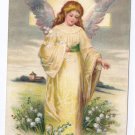 Angel Embossed Vintage Easter Postcard IAP