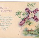 Floral Cross Arts & Crafts Vintage Easter Postcard