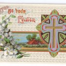 Cross Arts & Crafts Embossed Gilt Vintage Easter Postcard P. Sander 1911