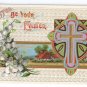 Cross Arts & Crafts Embossed Gilt Vintage Easter Postcard P. Sander 1911