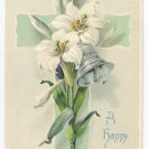 Cross Lily Embossed Vintage Easter Postcard