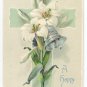Cross Lily Embossed Vintage Easter Postcard