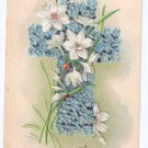 Flower Cross Embossed Vintage Easter Postcard Robbins 1907