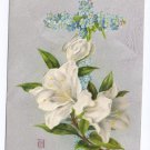 Flower Cross Embossed Silver Gilt Vintage Easter Postcard