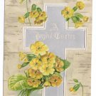 Silver Cross Flowers Embossed UND Vintage Easter Postcard 1908