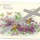 Silver Cross Flowers Embossed Tuck Vintage Easter Postcard