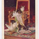 Jules Leroy Cats In Mischief UND 1908 Vintage Postcard Artist signed
