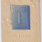 Embossed Airbrushed Jan 1 Vintage New Years Postcard