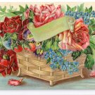Embossed Roses Vintage Birthday Postcard
