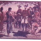 Hudson Trading W Indians Manhattan Vintage Magenta Tinted Postcard