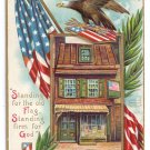 Betsy Ross House American Flag Eagle Chapman Embossed Gilt IAP Patriotic Postcard Betsy Ross House American Flag Eagle Chapman Embossed Gilt IAP Patriotic Postcard