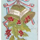 Christmas Bells Embossed Gilt Vintage Patriotic Postcard Christmas Bells Embossed Gilt Vintage Patriotic Postcard