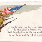 WWI Embossed Soldiers Flag Vintage Arts & Crafts Patriotic Poem Postcard