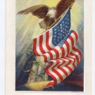 Eagle American Flag Vintage Patriotic Poem Postcard
