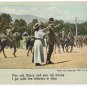 2 Vintage Patriotic Romance Postcards Soldier Goodbye Sweetheart