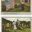 2 Vintage Patriotic Romance Postcards Soldier Flag Good Bye Sweetheart