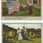 2 Vintage Patriotic Romance Postcards Soldier Flag Good Bye Sweetheart