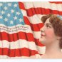 U.S. Flag Lady Vintage Patriotic Postcard Star Spangled Banner