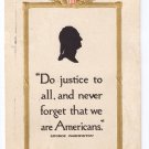George Washington Silhouette Volland Vintage Patriotic Postcard