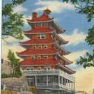 Pagoda on Mt. Penn Reading PA Linen Vintage Postcard