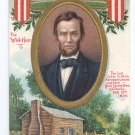 Lincoln Log Cabin A/S C. Chapman Tuck Vintage Patriotic Postcard