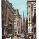 Wall Street Trinity Church New York ca 1910 Vintage Postcard Leighton NM