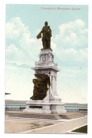 Champlain Monument Quebec Canada c 1910 Vintage Postcard NM