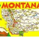 Greetings from Montana Map Postcard MT Crocker Chrome Greetings from Montana Map Postcard MT Crocker Chrome