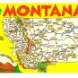 Greetings from Montana Map Postcard MT Crocker Chrome
