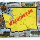 Greetings from Washington Map Postcard WA Kropp Linen Greetings from Washington Map Postcard WA Kropp Linen