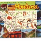Greetings from Montana State Map Postcard MT Chrome Greetings from Montana State Map Postcard MT Chrome