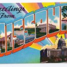 Greetings from Missouri MO Large Letter Postcard Linen