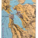 San Francisco Bay Map Postcard CA ca 1910