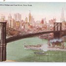 Brooklyn Bridge East River New York Vintage Tammen Postcard NY