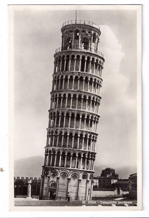 RPPC Pisa Campanile Leaning Tower Vintage Postcard Italy 1938