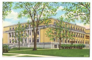 Batavia NY High School Curteich Vintage Postcard