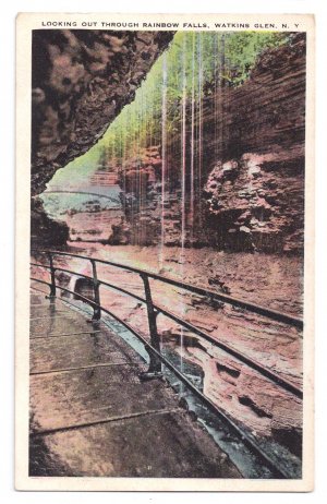 Watkins Glen NY Looking Through Rainbow Falls Tichnor