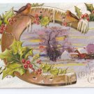 Horseshoe Cottage Scene Embossed Nash Christmas Postcard 1911