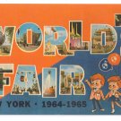 Large Letter World's Fair New York 1965 Vintage Post Card Large Letter World's Fair New York 1965 Vintage Post Card