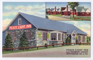 Peace Light Inn Gettysburg PA Vintage Linen Postcard